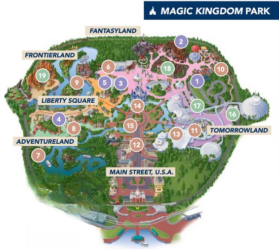 Map of Magic Kingdom, Walt Disney World